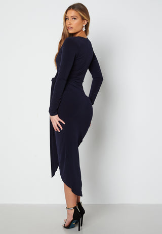 Long Sleeve Wrap Maxi Dress