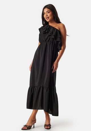 One Shoulder Ruffle Maxi Dress