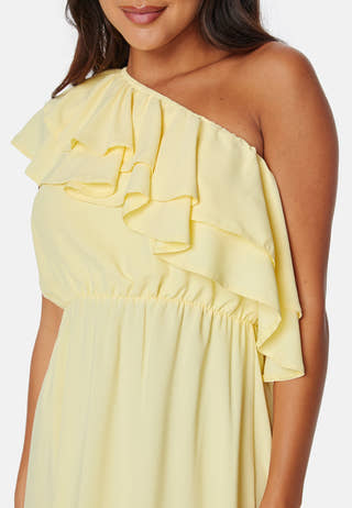 One Shoulder Ruffle Maxi Dress