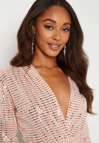 Sequin Rouch Maxi Dress