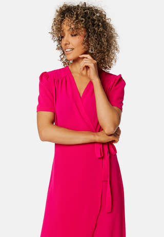 Short Sleeve Wrap Dress