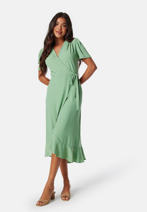 Short Sleeve Wrap Dress