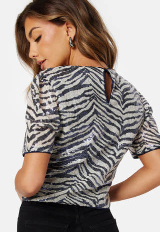 Nidia S/S Sequin Top