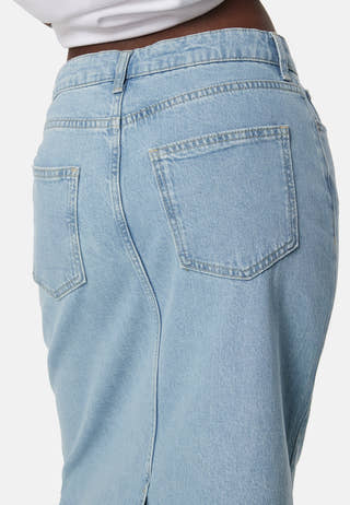 Objellen Mid Waist long denim skirt
