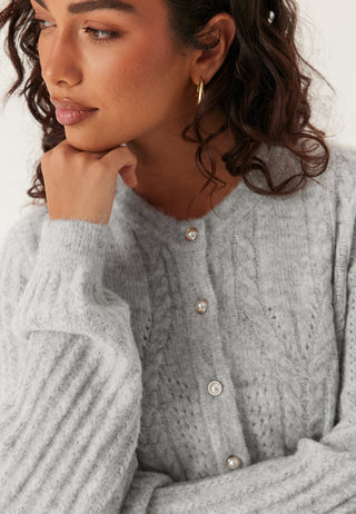 Objflora Re Ls Knit Button Car