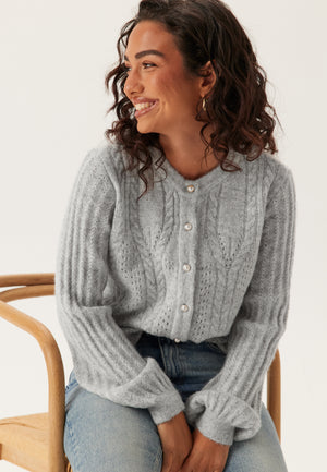 Objflora Re Ls Knit Button Car