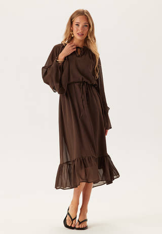 Objgina L/S RE V-NECK MIDI DRE