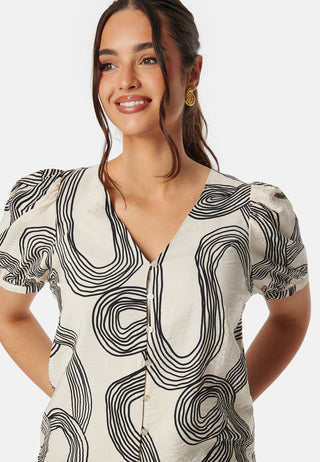 Objjacira S/S V-Neck Top