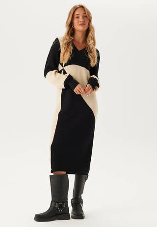 Objmalena L/S KNIT AOP DRESS K