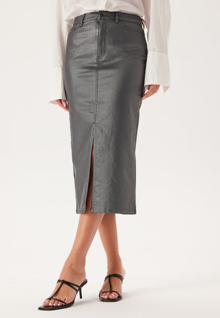Objnaya Coated Mid Waist Skirt