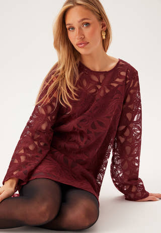 Objrose L/S Re Long Dress Re