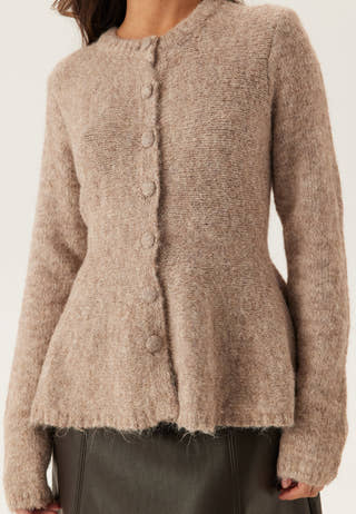 Objsaggia Re Ls Peplum Knit Cardigan