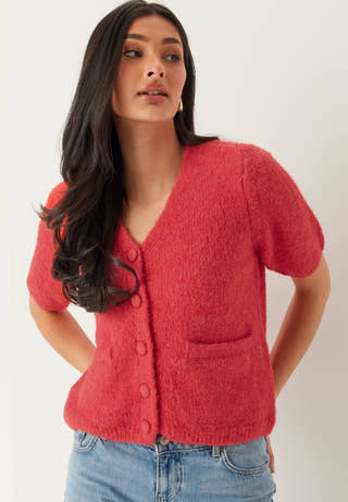 Objsaggia Re Ss V-neck Knit Cardigan