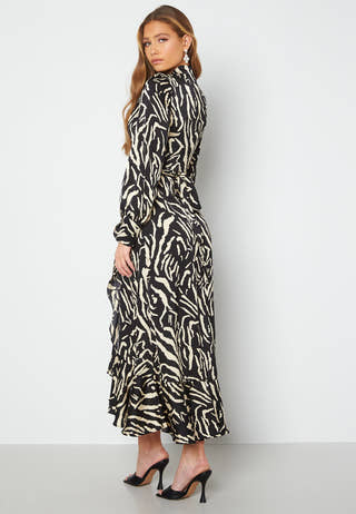 Papaya L/S Wrap Long Dress