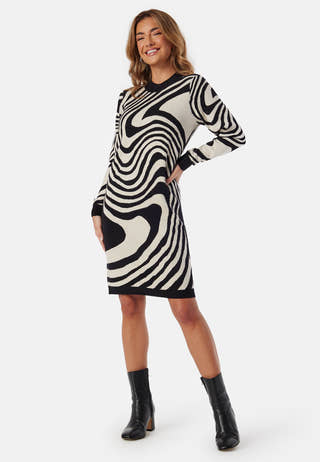 Ray L/S Knit Dress AOP