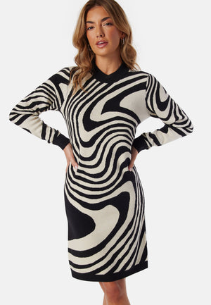 Ray L/S Knit Dress AOP