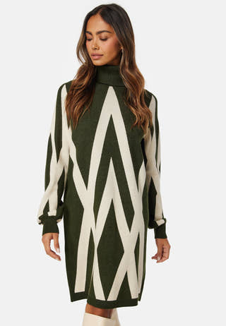 Objray L/S Knit Rollneck Dress