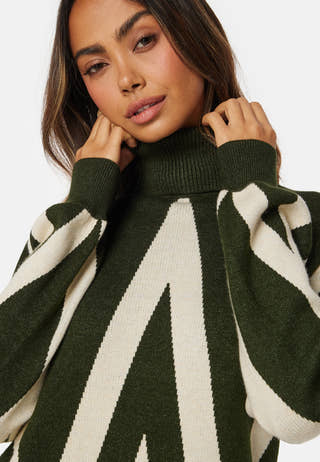 Objray L/S Knit Rollneck Dress