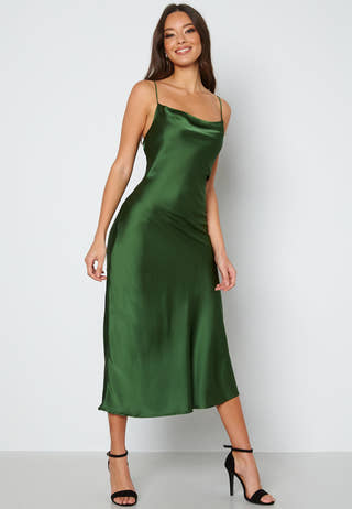 Sateen S/L Midi Dress