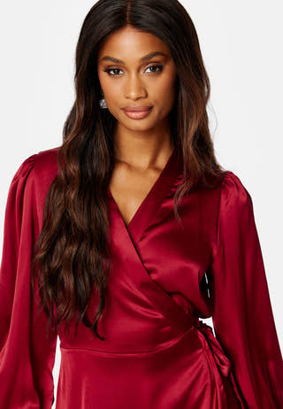 Objsateen Wrap Dress