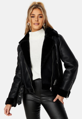 Agnete Faux Leather Biker