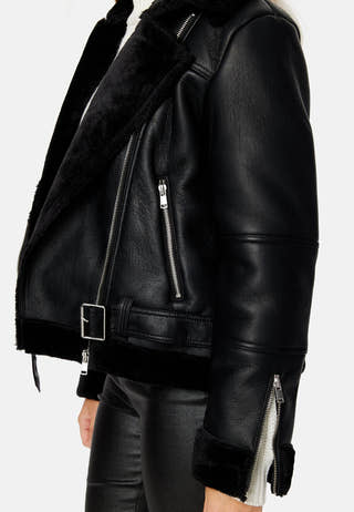 Agnete Faux Leather Biker