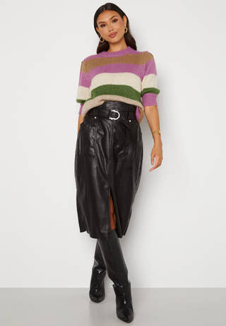 Alba Faux Leather Long Skirt