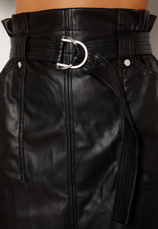 Alba Faux Leather Long Skirt