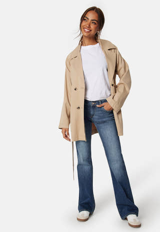 Blush Low Waist Flared Denim
