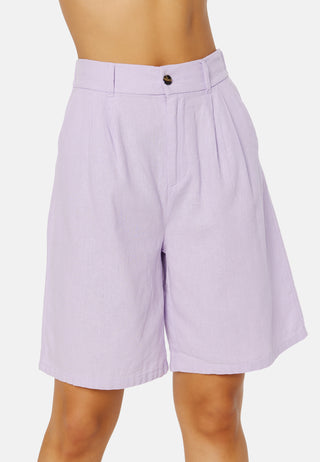 Caro HW Wide Linen Blend Shorts