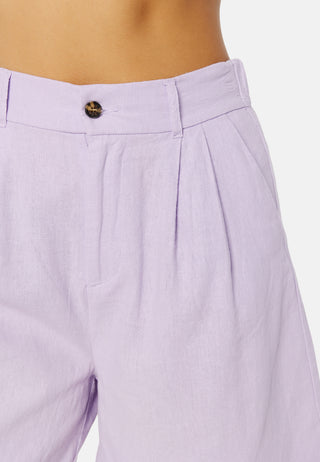 Caro HW Wide Linen Blend Shorts