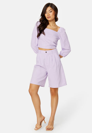 Caro HW Wide Linen Blend Shorts