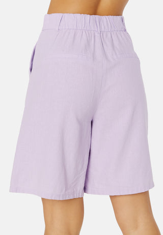 Caro HW Wide Linen Blend Shorts