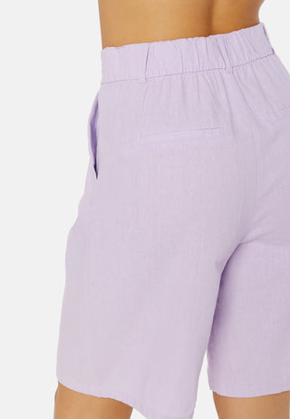 Caro HW Wide Linen Blend Shorts