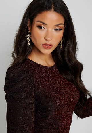 Darling L/S Glitter Puff Dress