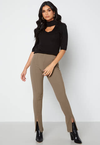 Leonie HW Front Slit Rib Legging