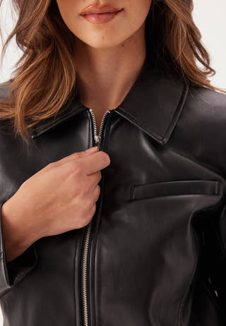 Onlamili L/S ZIP FAUX LEA JACK