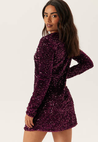 Onlanika Ls Sequins V-neck Dress