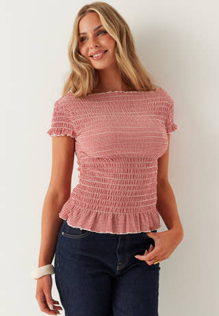 Onlcelle Life Cap Smock Boatneck Top