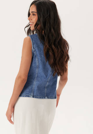 Onlgiulina S/L BUTTON VEST DNM