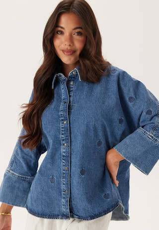 Onlgrace 3/4 HEART EMB DNM SHI