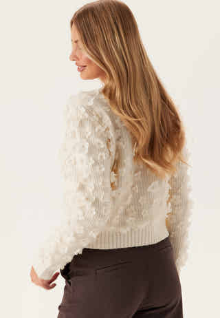 Onlhua Life Ls Flower Detail O-neck Knit