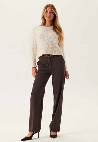 Onlhua Life Ls Flower Detail O-neck Knit