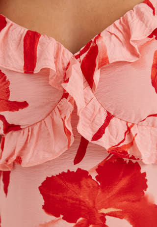 Onlhyaci S/L FRILL LONG AOP DRESS