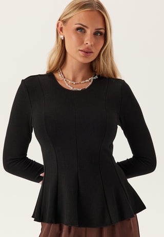 Onlkenya L/S PEPLUM TOP JRS PE