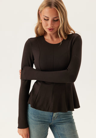Onlkenya L/S PEPLUM TOP JRS PE