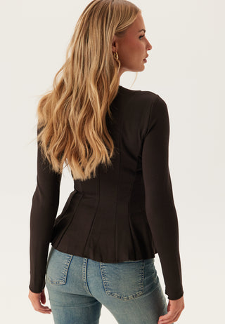 Onlkenya L/S PEPLUM TOP JRS PE