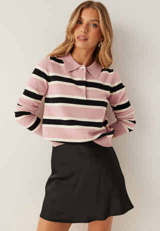 Onllondon Ls Stripe Polo Cc Kn