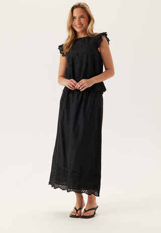 Onllou Life Emb S/S Open Back Top