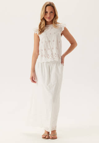Onllou Life Emb S/S Open Back Top